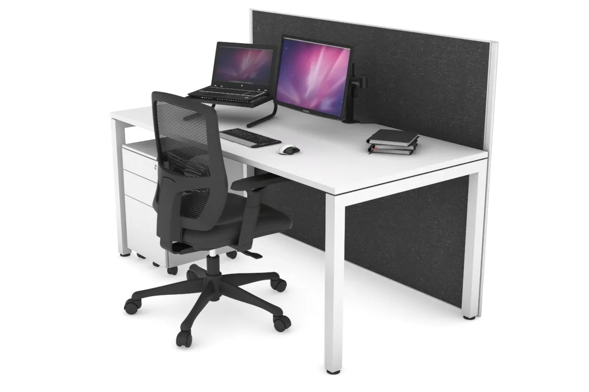 Horizon Quadro Square Legs Office Desk [1400L x 800W with Cable Scallop]