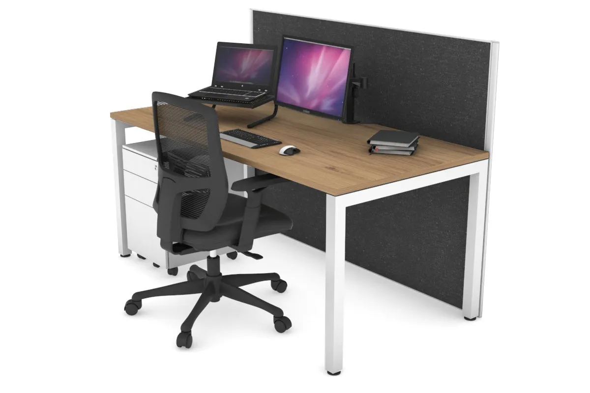 Horizon Quadro Square Legs Office Desk [1400L x 800W with Cable Scallop]