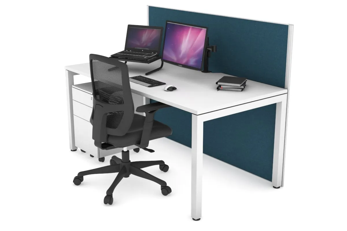 Horizon Quadro Square Legs Office Desk [1400L x 800W with Cable Scallop]