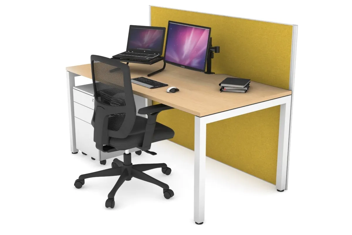 Horizon Quadro Square Legs Office Desk [1400L x 800W with Cable Scallop]