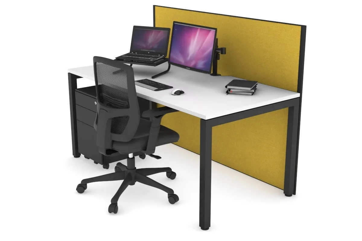 Horizon Quadro Square Legs Office Desk [1400L x 800W with Cable Scallop]