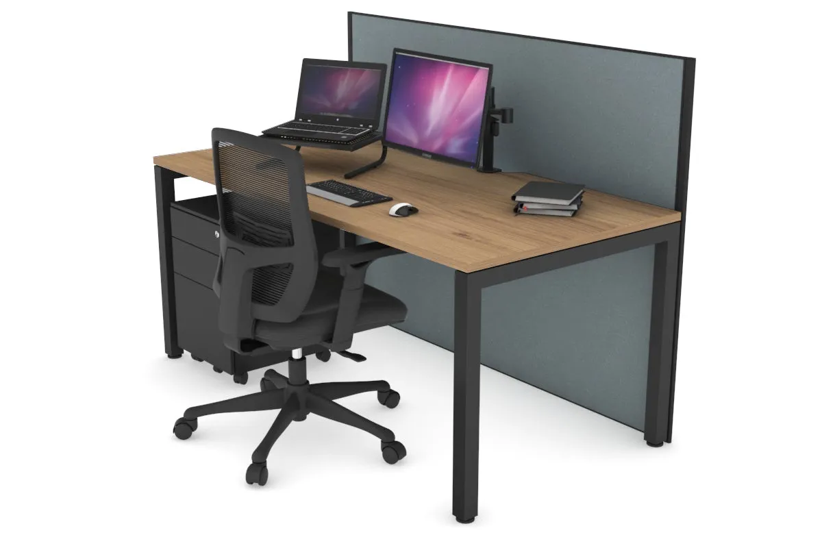 Horizon Quadro Square Legs Office Desk [1400L x 800W with Cable Scallop]