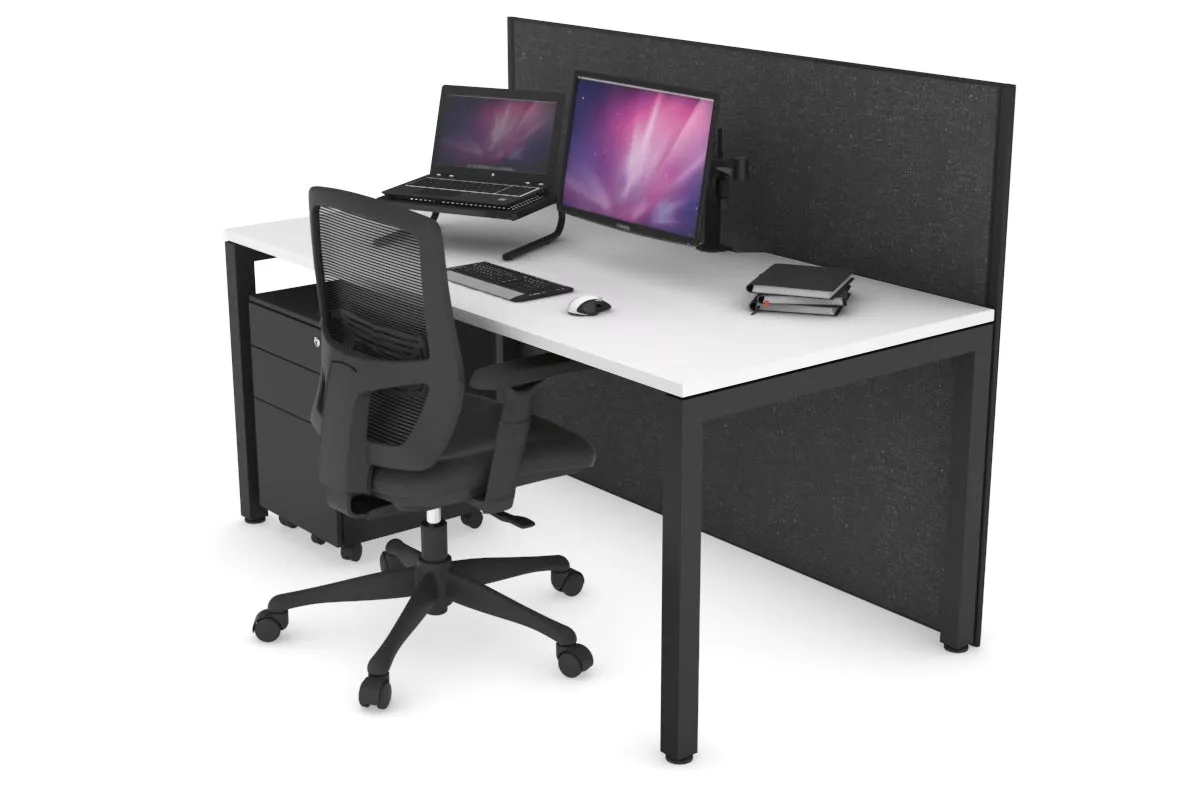 Horizon Quadro Square Legs Office Desk [1400L x 800W with Cable Scallop]