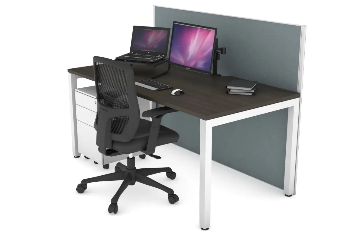 Horizon Quadro Square Legs Office Desk [1400L x 800W with Cable Scallop]