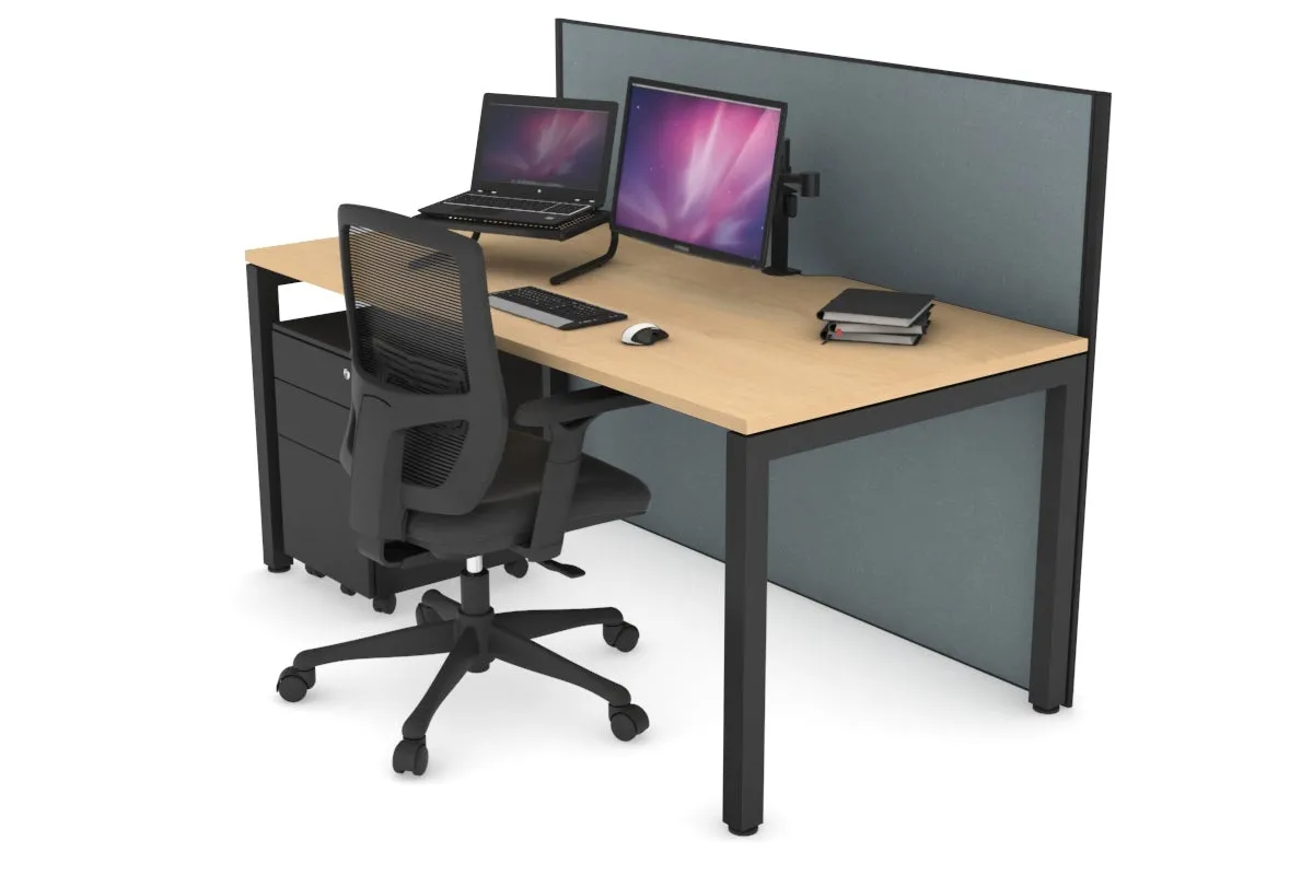 Horizon Quadro Square Legs Office Desk [1400L x 800W with Cable Scallop]