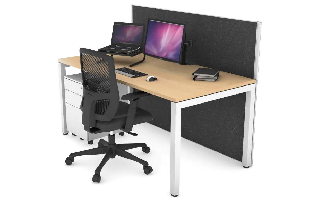 Horizon Quadro Square Legs Office Desk [1400L x 800W with Cable Scallop]