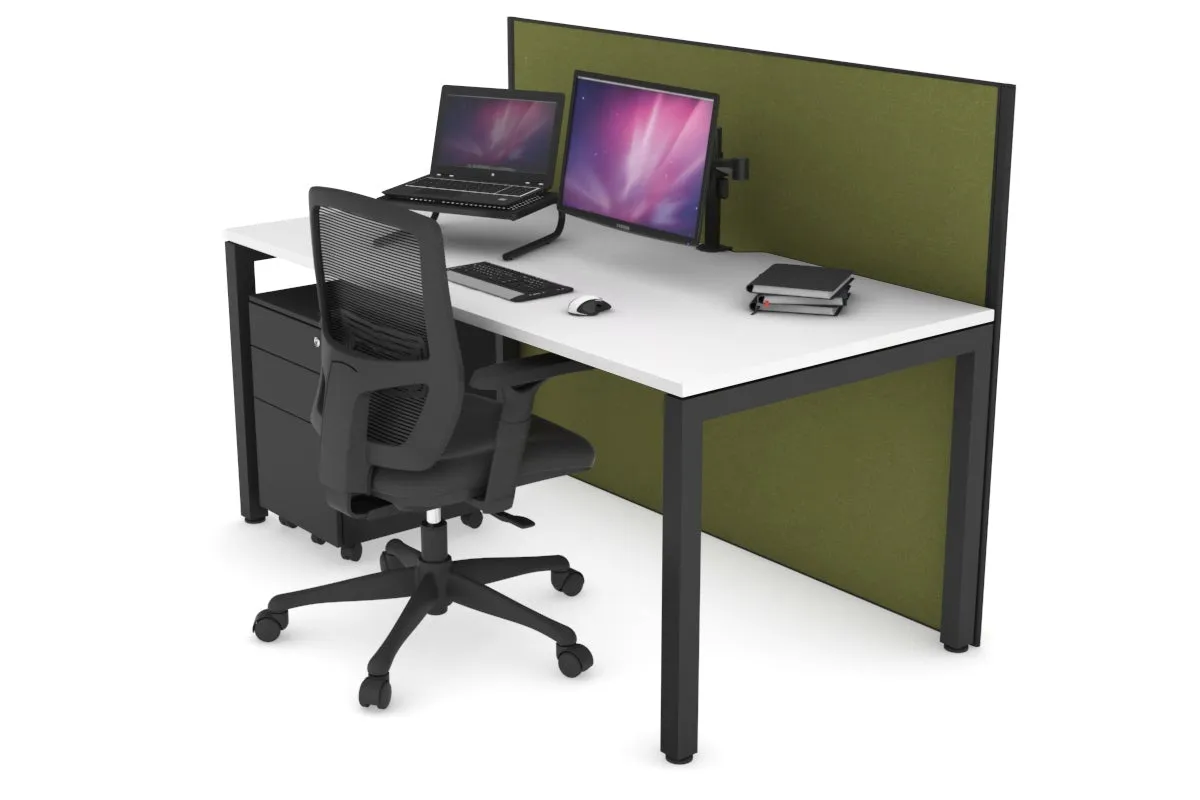 Horizon Quadro Square Legs Office Desk [1400L x 800W with Cable Scallop]