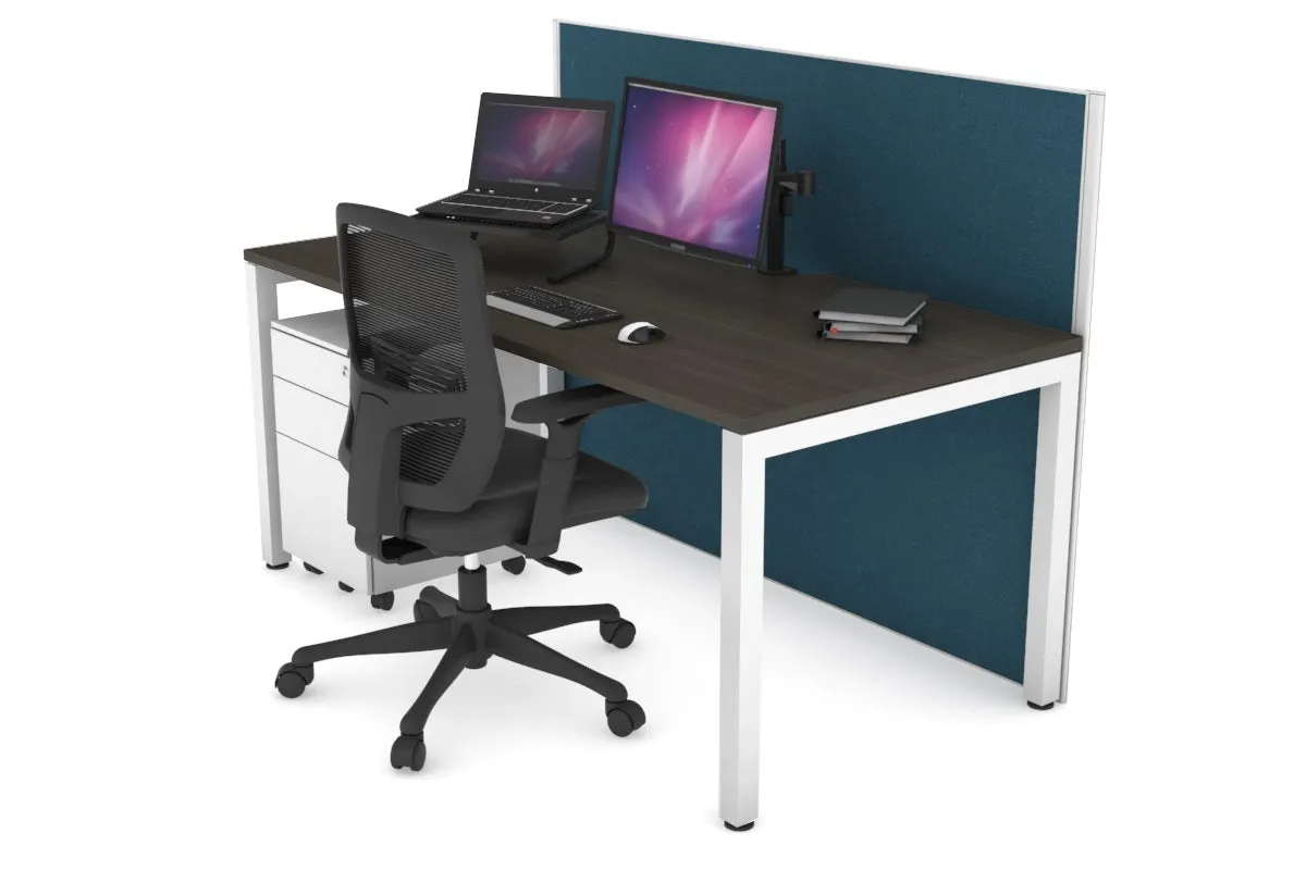 Horizon Quadro Square Legs Office Desk [1400L x 800W with Cable Scallop]