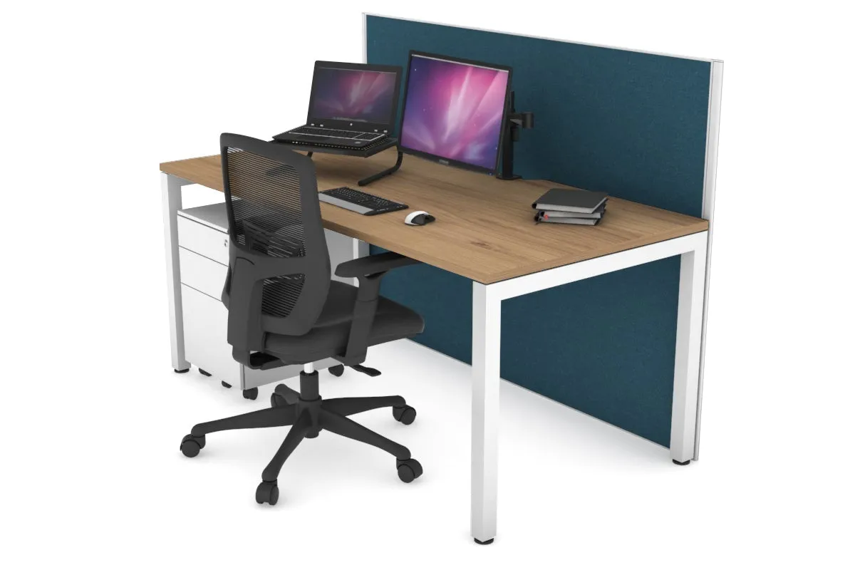 Horizon Quadro Square Legs Office Desk [1400L x 800W with Cable Scallop]