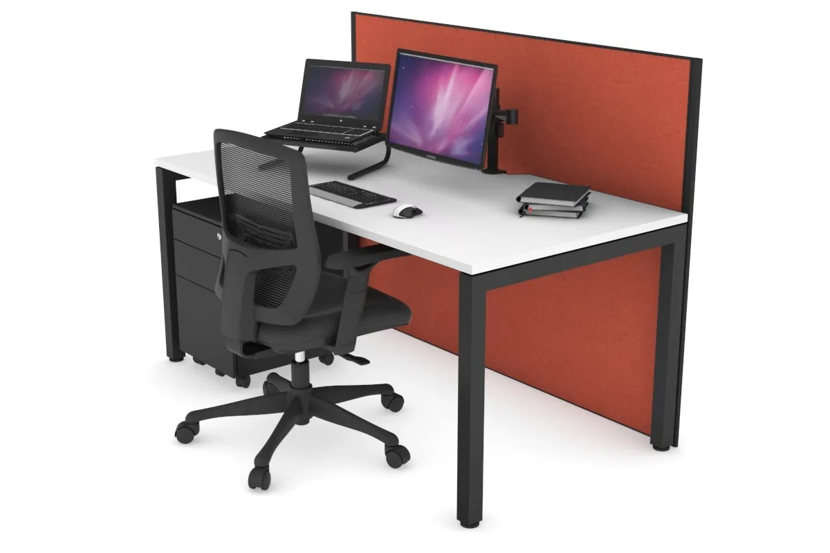 Horizon Quadro Square Legs Office Desk [1400L x 800W with Cable Scallop]