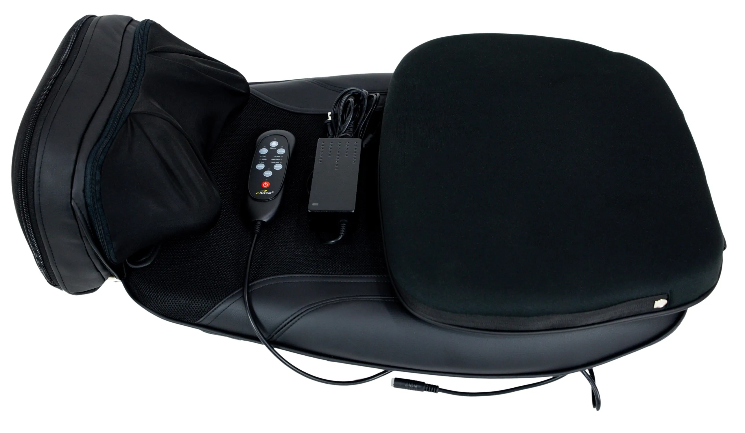 ILG-929 - iLIVING Shiatsu Portable Back/Neck Massager with Heat Therapy, Soothing Black