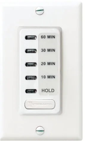 Intermatic EI210W Electronic Countdown Timer, 15 A, 120 V, 1800 W, 10 to 60 min Time Setting, White :EA: QUANTITY: 1