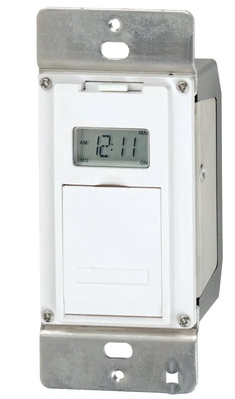 Intermatic EI500 EI500WC Electronic In Wall Timer, 15 A, 1 min Cycles, LCD Display, Wall Mounting :EA: QUANTITY: 1