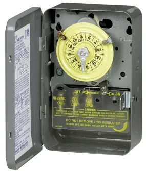 Intermatic T101 Mechanical Timer Switch, 40 A, 120 V, 3 W, 24 hr Time Setting, 12 On/Off Cycles Per Day Cycle :EA: QUANTITY: 1
