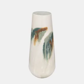 Iron,17"h,colored Stained Vase,white