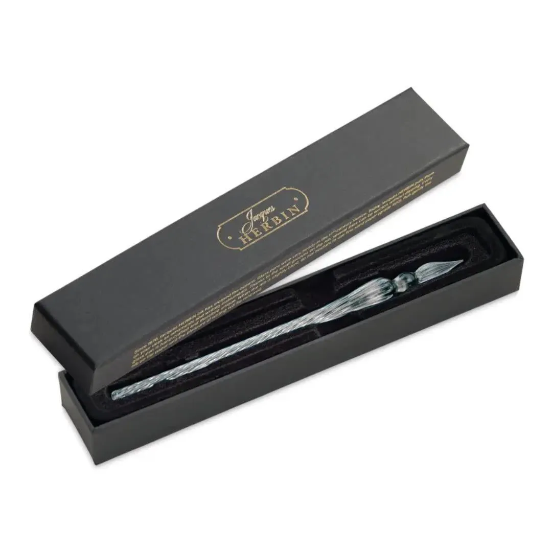 Jacques Herbin Round Glass Pen 18.5cm Transparent