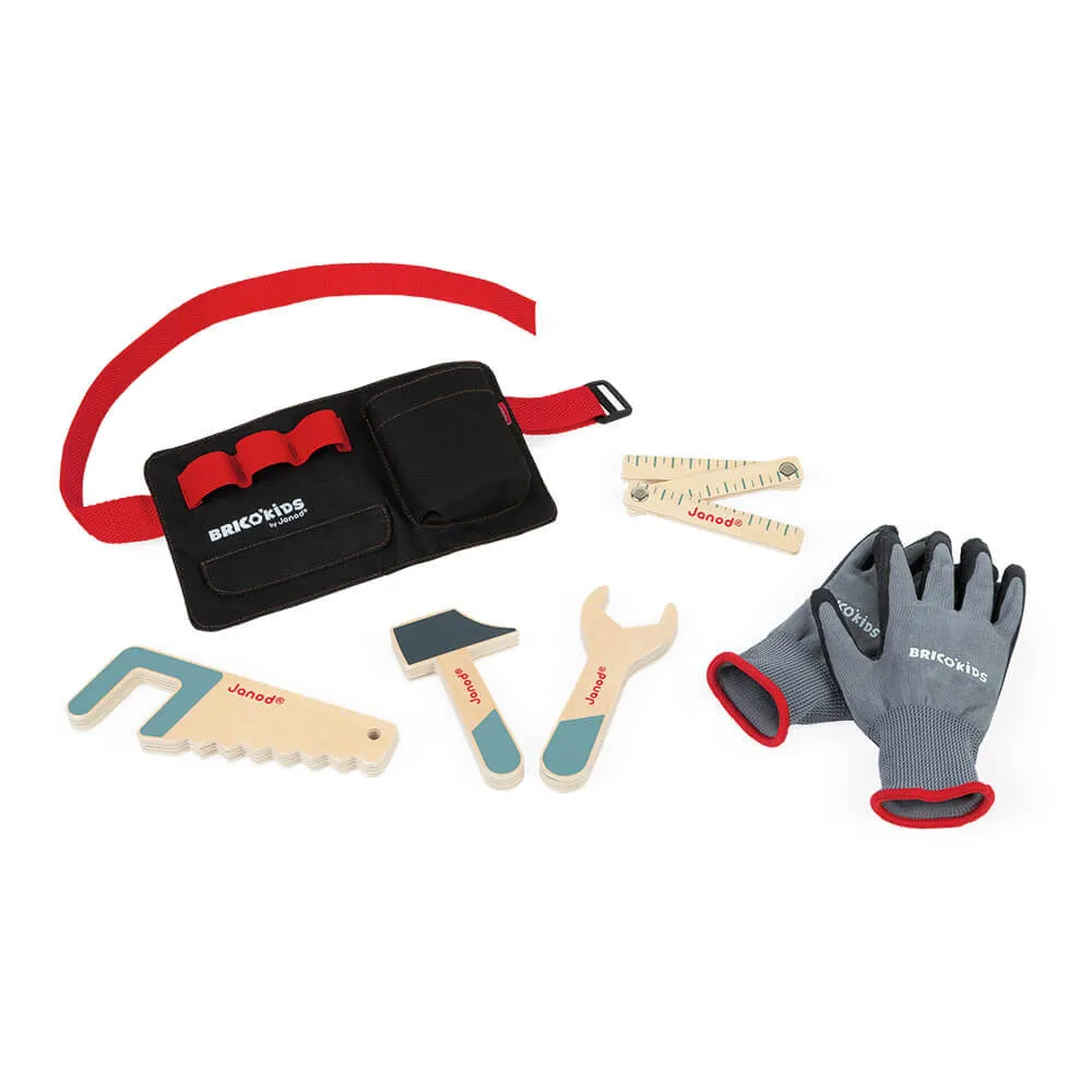 Janod DIY Tool Belt with Tools & Gloves