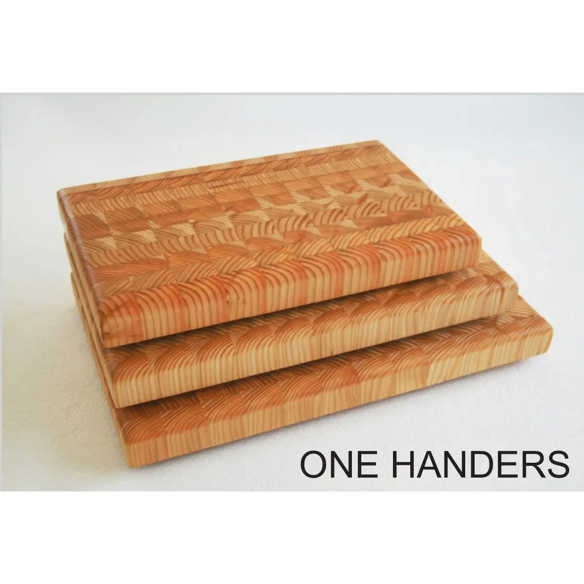 Large One Hander OHLG End Grain Cutting Board by Larch Wood
