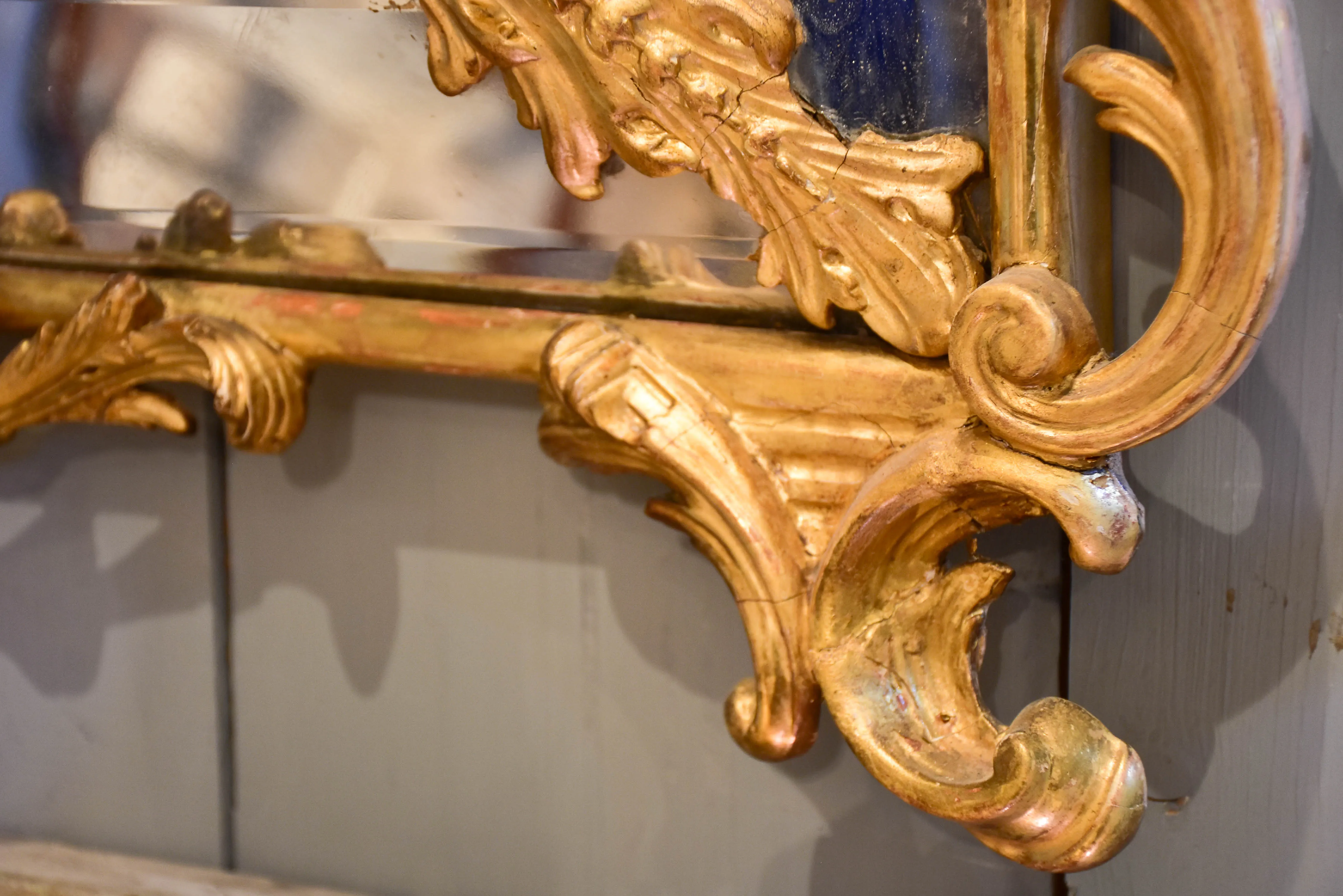 Late 19th Century Napoleon III mirror with gilded frame
