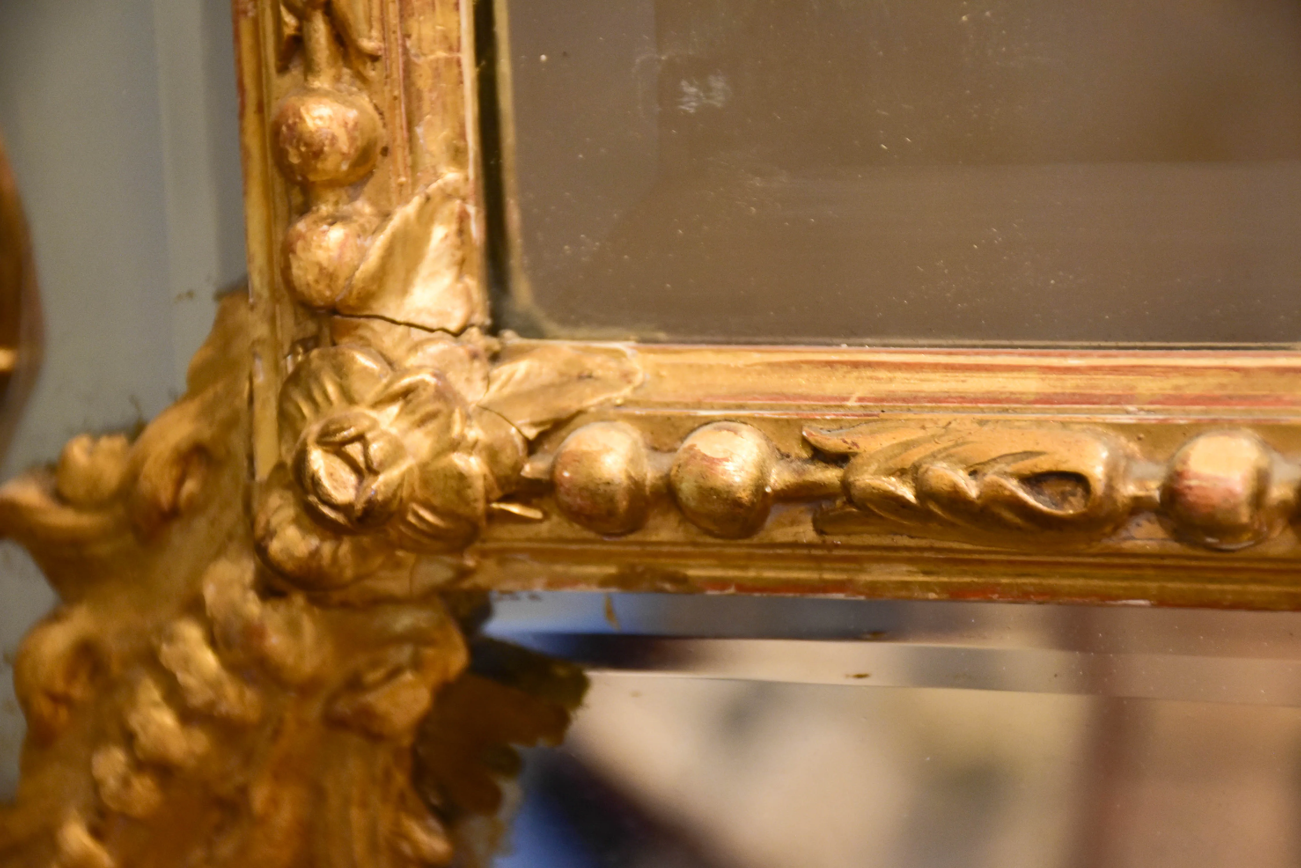 Late 19th Century Napoleon III mirror with gilded frame