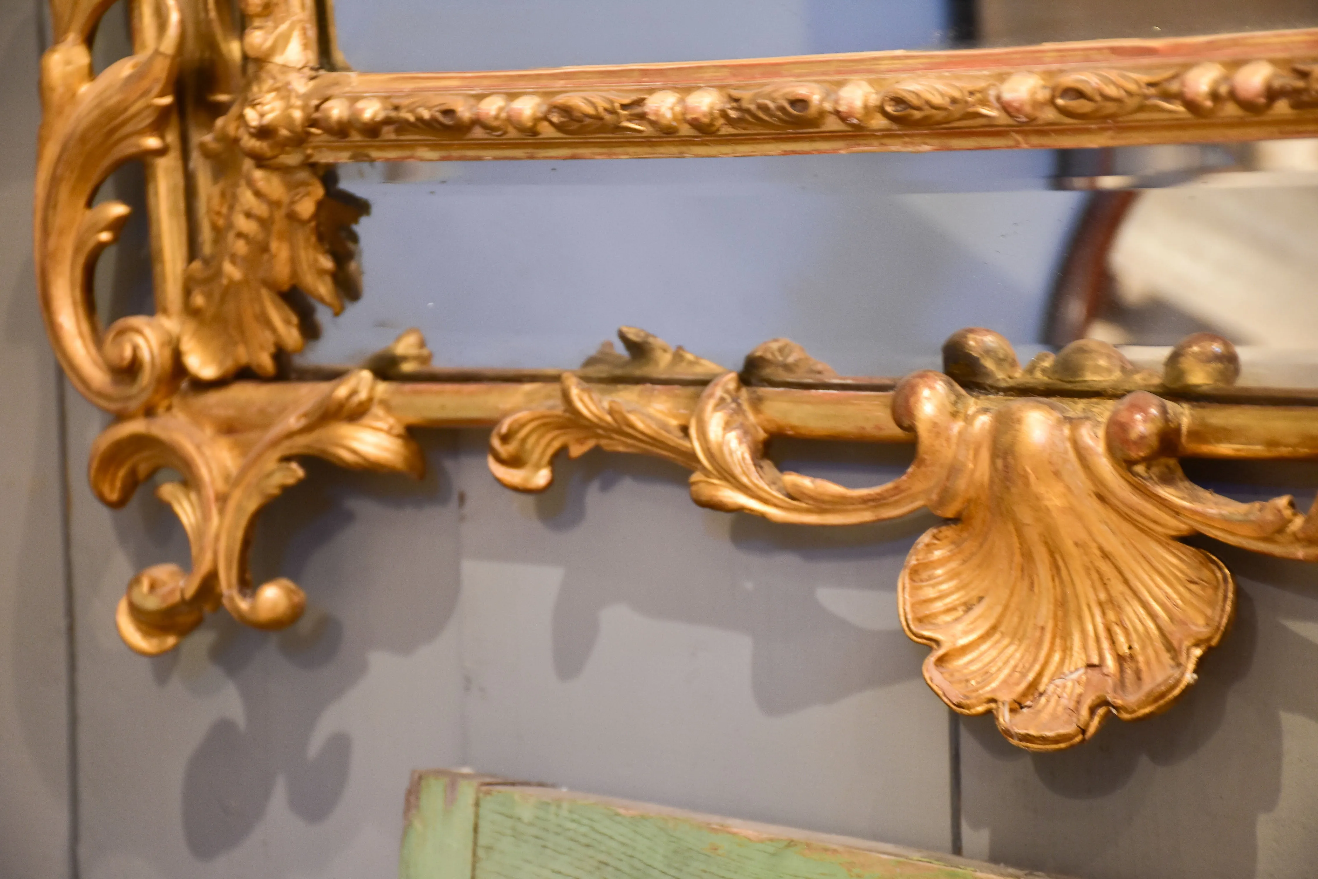 Late 19th Century Napoleon III mirror with gilded frame