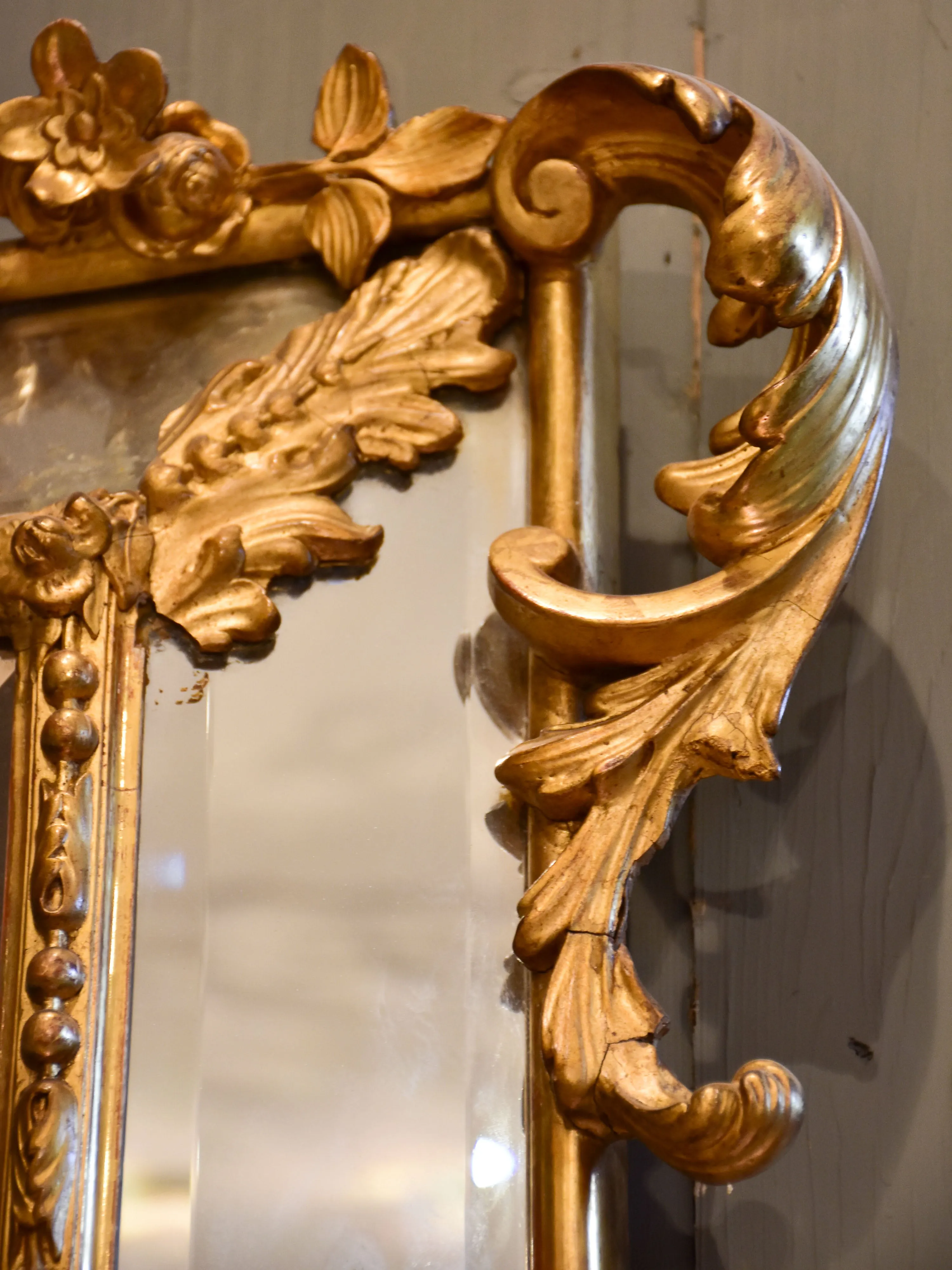 Late 19th Century Napoleon III mirror with gilded frame
