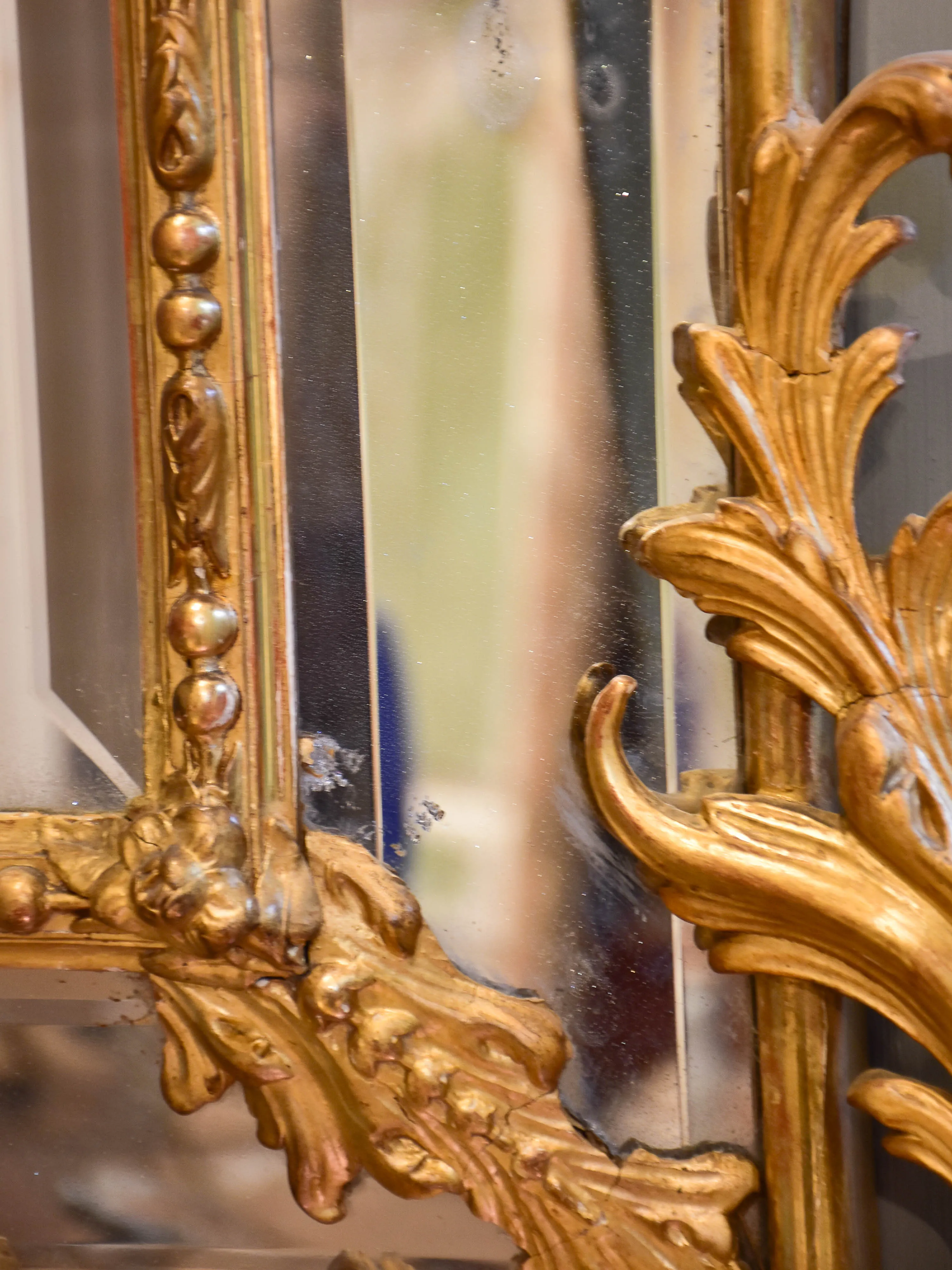 Late 19th Century Napoleon III mirror with gilded frame