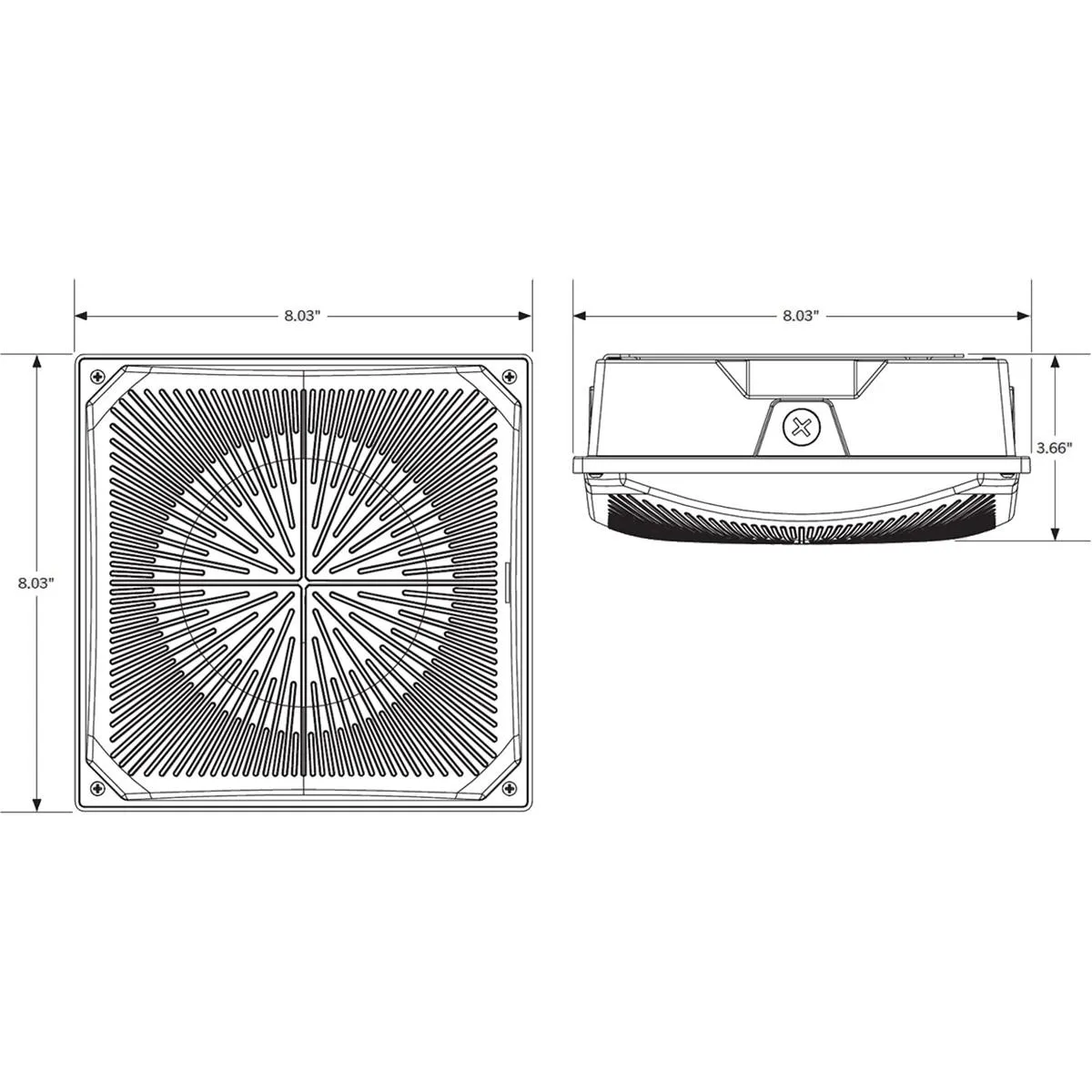LED Parking Garage Light With Photocell, 3500 Lumens, 15/25 Watts, 30K/40K/50K, 120-277V