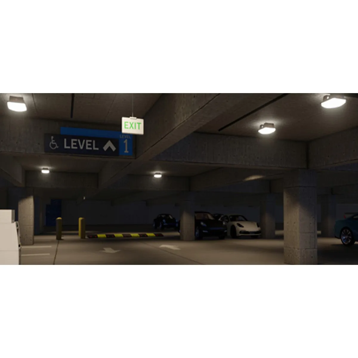 LED Parking Garage Light With Photocell, 3500 Lumens, 15/25 Watts, 30K/40K/50K, 120-277V