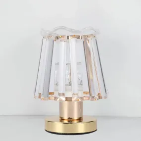 Louise - Gold Beveled Crystal Prisms Tapered Desk Light Minimalist 1 Light Reading Lamp in Gold
