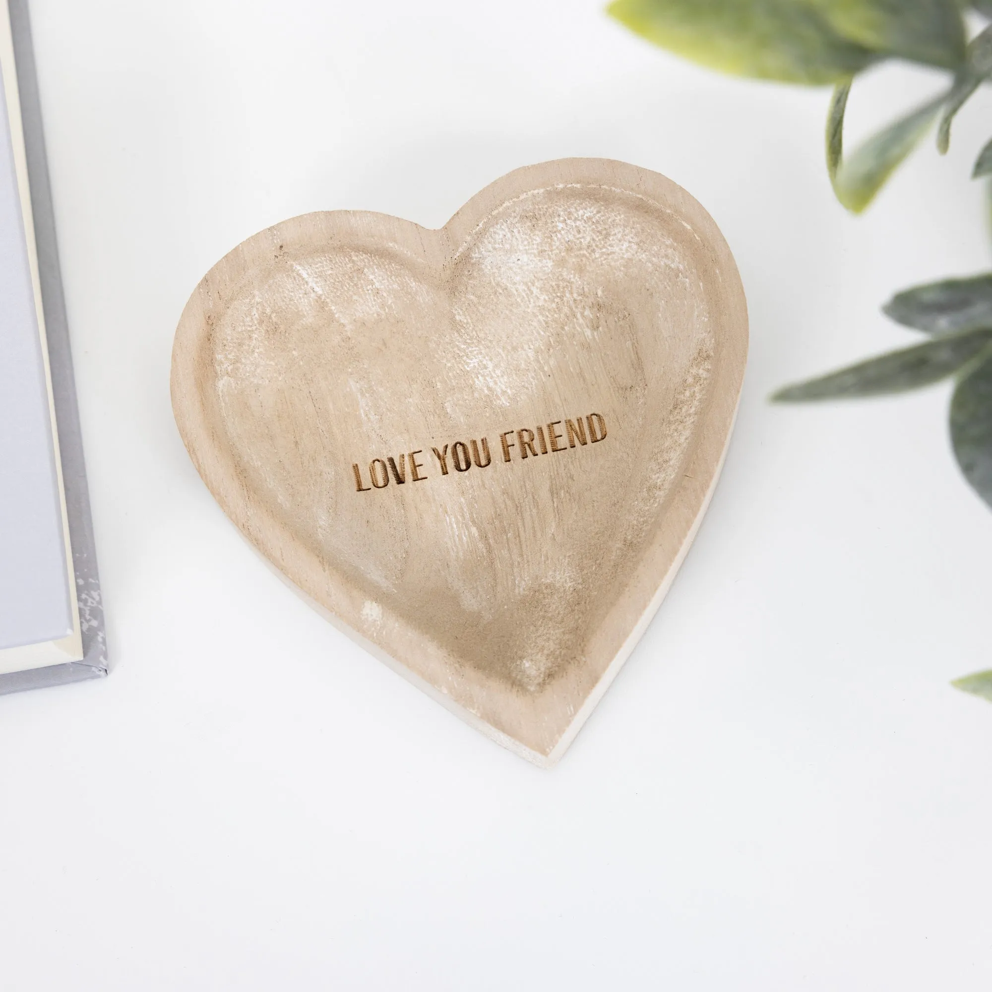 Love You Friend 4" Wood Keepsake Dish