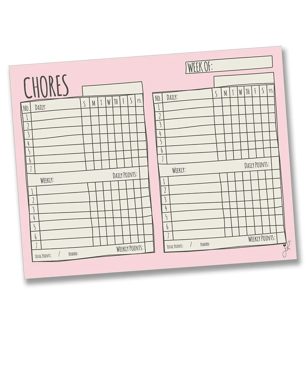 Magnetic Multiple Child Chore Chart - Sketch Design