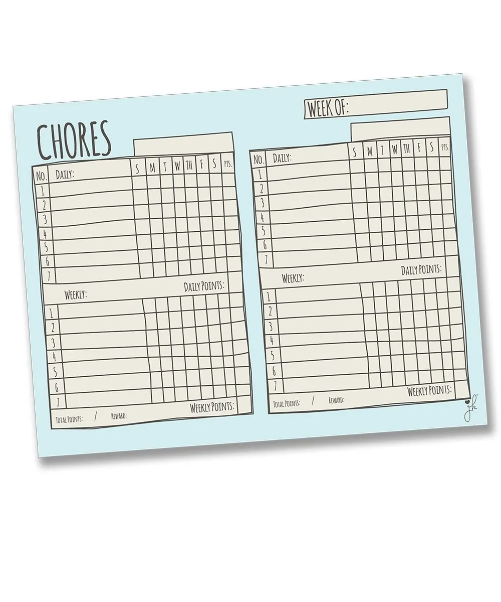 Magnetic Multiple Child Chore Chart - Sketch Design