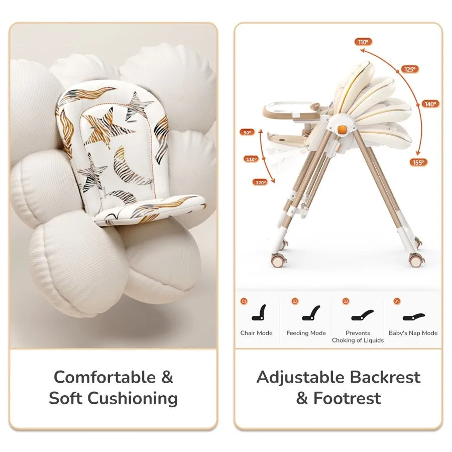 Marshmallow Smart High Chair For Kids 3-in-1 Multipurpose High Chair with Swing