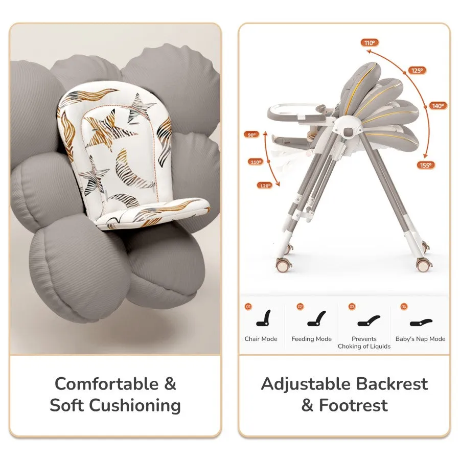 Marshmallow Smart High Chair For Kids 3-in-1 Multipurpose High Chair with Swing