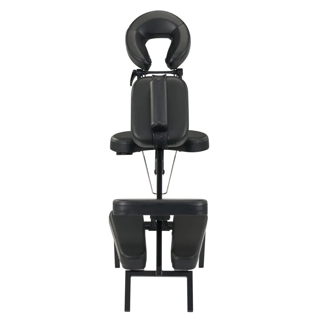 Master Massage Apollo Extra Large Size Portable Massage Chair-Lightweight Aluminum Tattoo Foldable-Sitting Posture Folding Massage Chair-with Larger Cushions and Wheels Bag-in Black