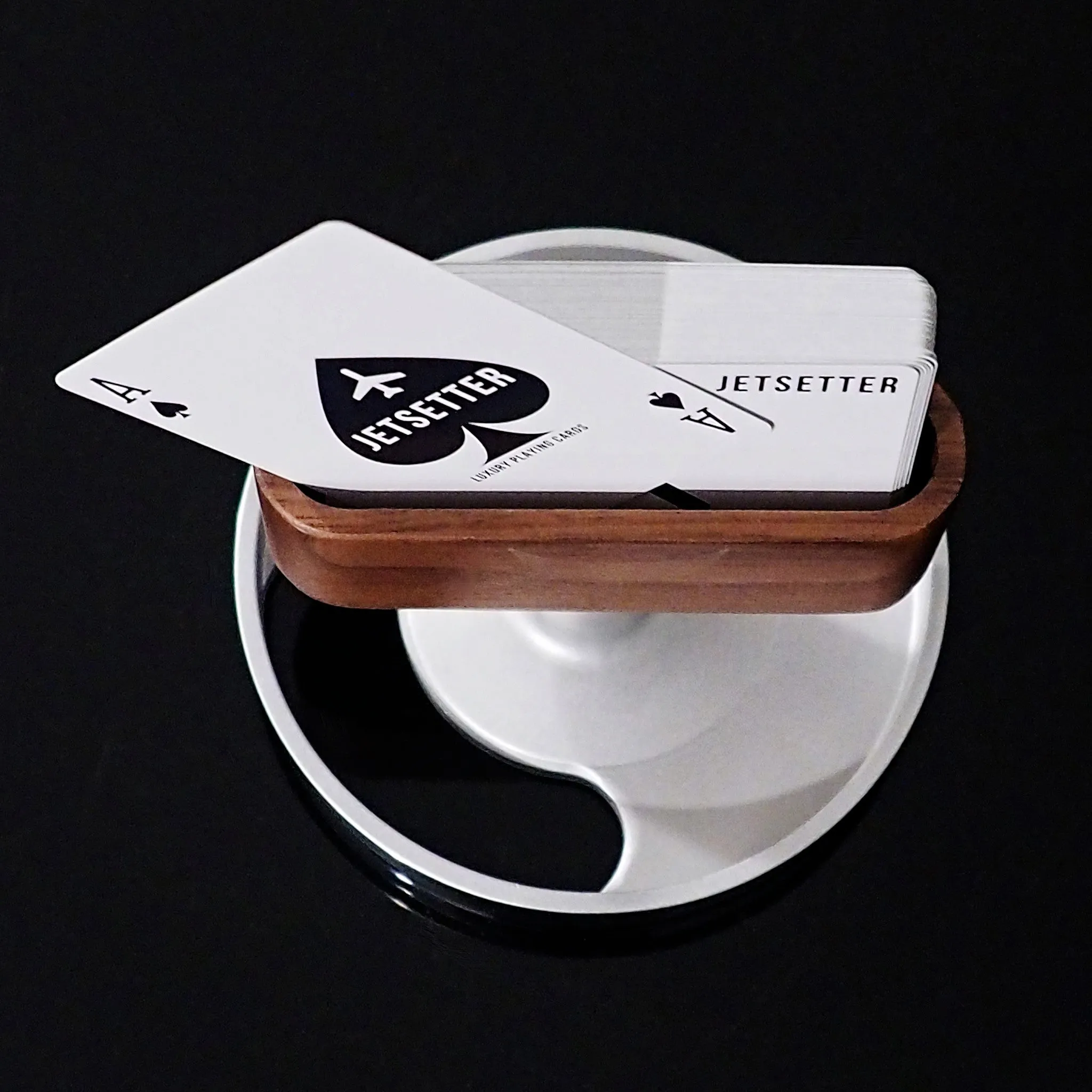 Mid Century Modern Aviation Art Floating Business Card Display Stand
