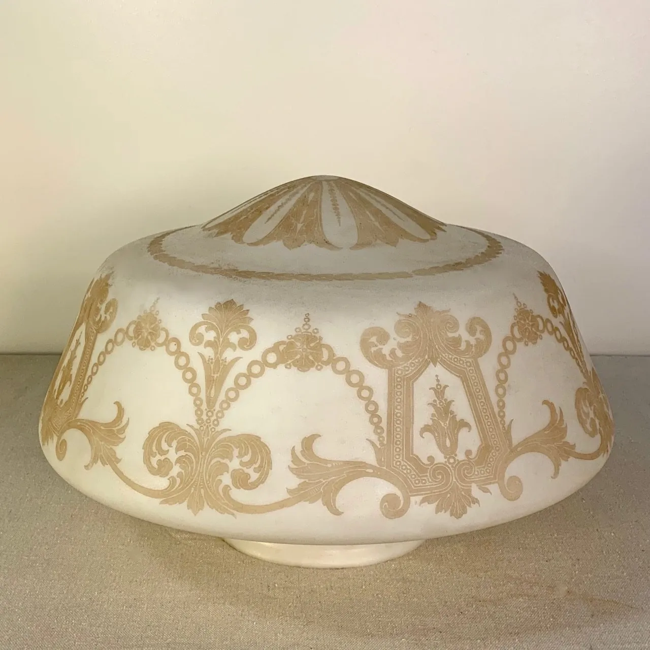 Milk Glass Globe, Vintage, Painted Design