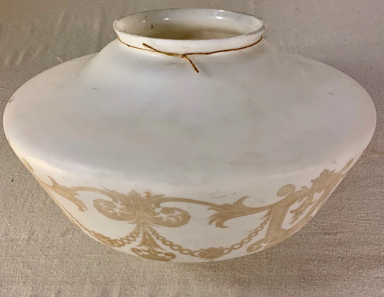 Milk Glass Globe, Vintage, Painted Design