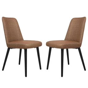 Modern Accent Chairs Set of 2 with Upholstered Seat and Back, Water Resistance Easy to Clean, Durable Restaurant Chair, Coffee
