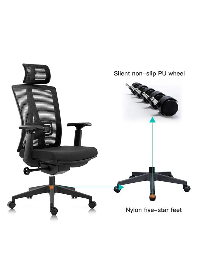 Modern Ergonomic Office Chair with Adjustable Headrest, Armrest and Footrest for Office Executives and Managers