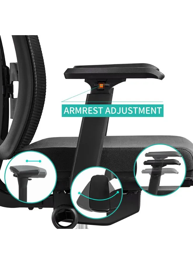 Modern Ergonomic Office Chair with Adjustable Headrest, Armrest and Footrest for Office Executives and Managers