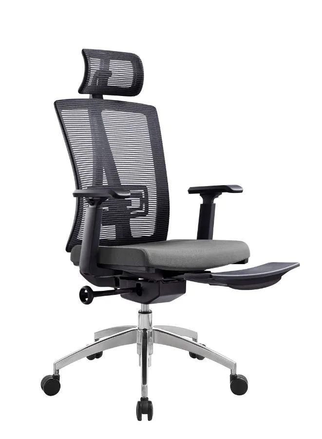 Modern Ergonomic Office Chair with Adjustable Headrest, Armrest and Footrest for Office Executives and Managers
