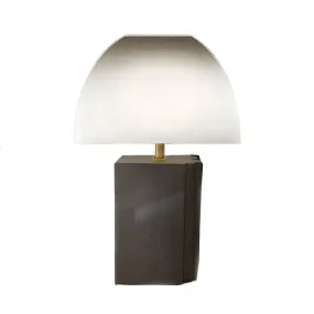 Modern Grey Curvy Task Lamp: 1-Head Fabric Desk Light with Resin Base