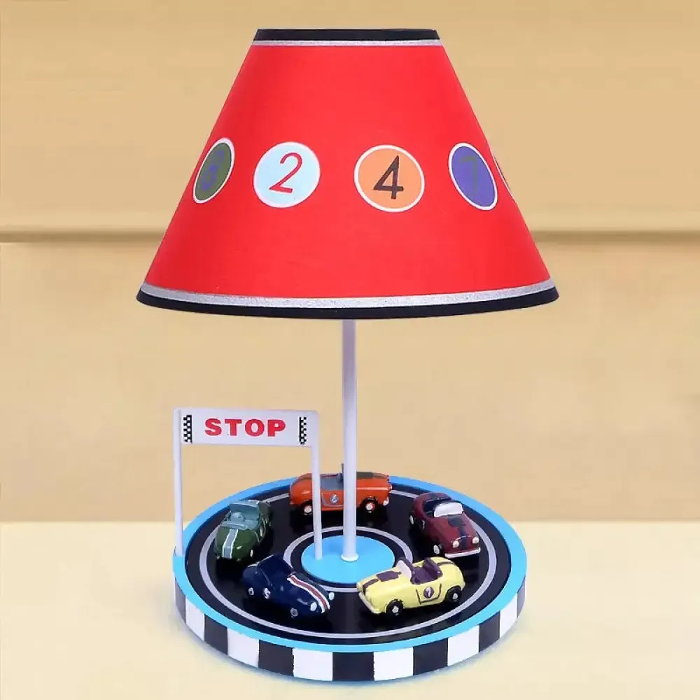 Modern Multi-Colored Desk Lamp with Tapered Shade - Bedroom Table Light