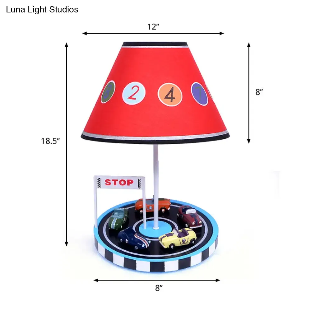 Modern Multi-Colored Desk Lamp with Tapered Shade - Bedroom Table Light