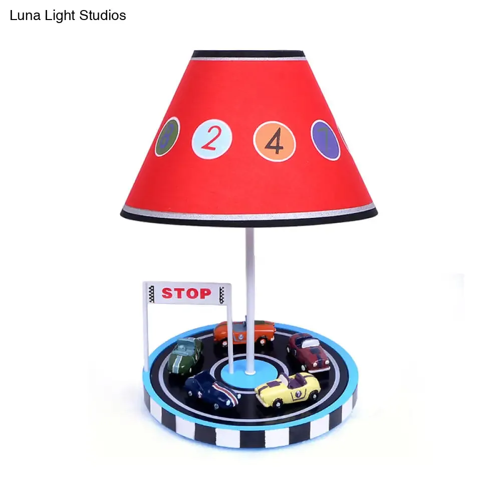 Modern Multi-Colored Desk Lamp with Tapered Shade - Bedroom Table Light