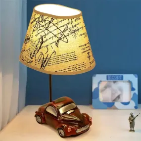 Modern Multi-Colored Desk Lamp with Tapered Shade - Bedroom Table Light