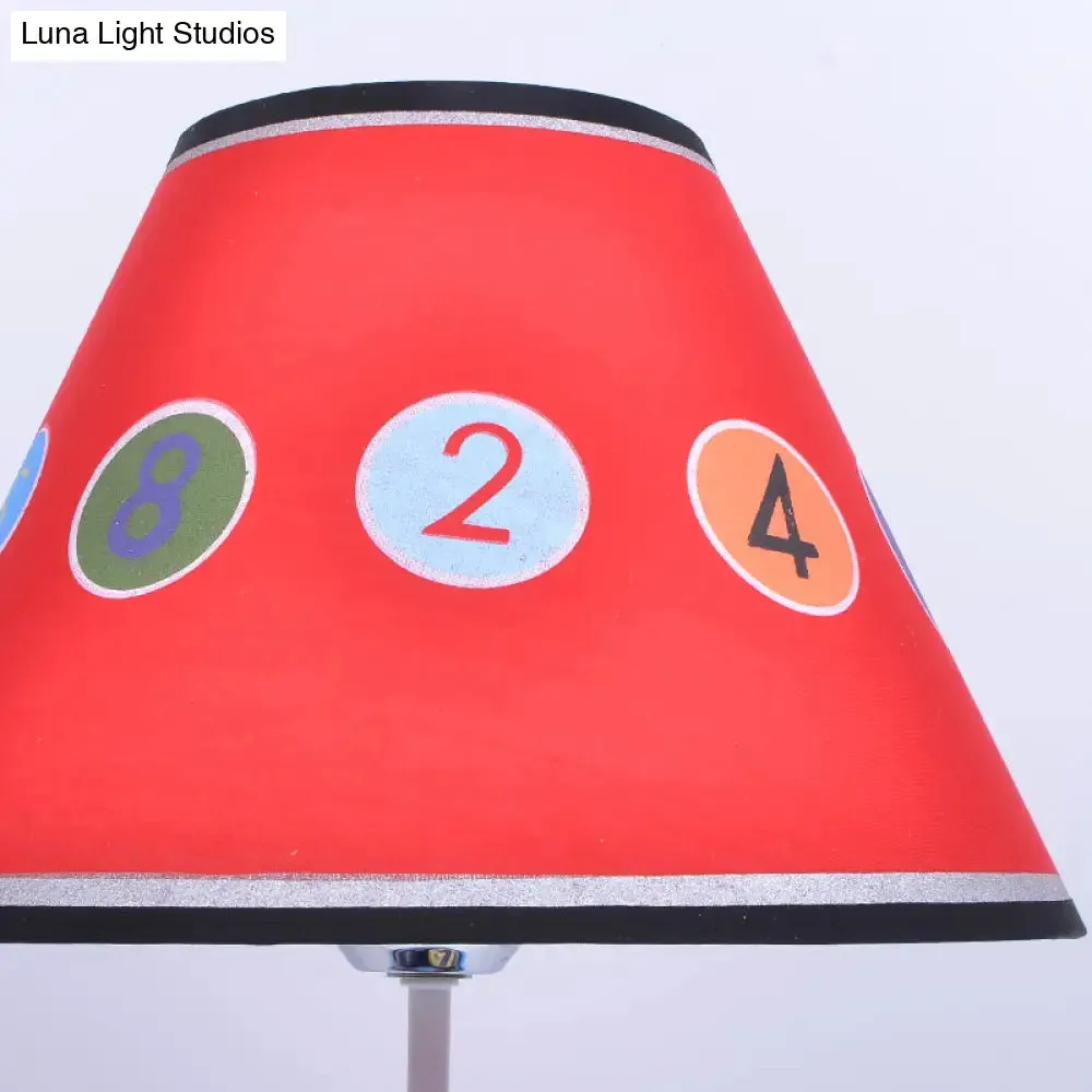 Modern Multi-Colored Desk Lamp with Tapered Shade - Bedroom Table Light
