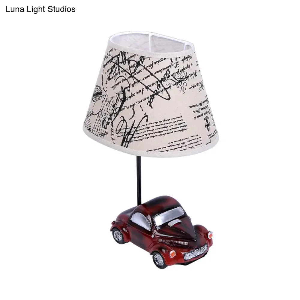 Modern Multi-Colored Desk Lamp with Tapered Shade - Bedroom Table Light